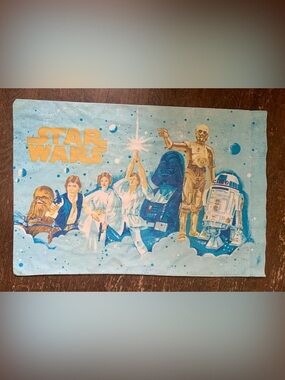 Vintage 1977 Star Wars A New Hope Single Pillowcase Retro Bibb Standard